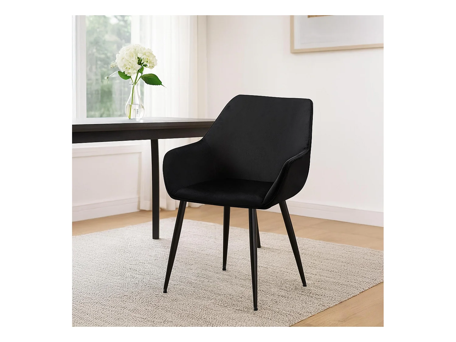 Fauteuil en velours Vessa - Noir82.00