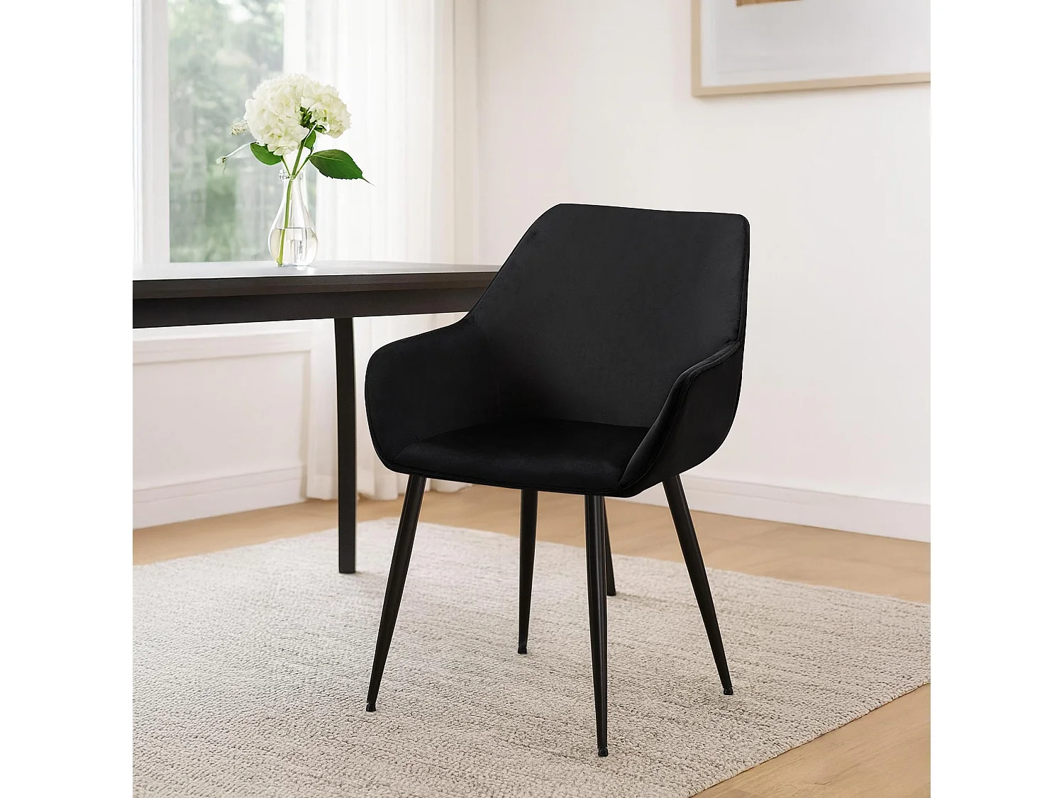 Fauteuil en velours Vessa - Noir82.00