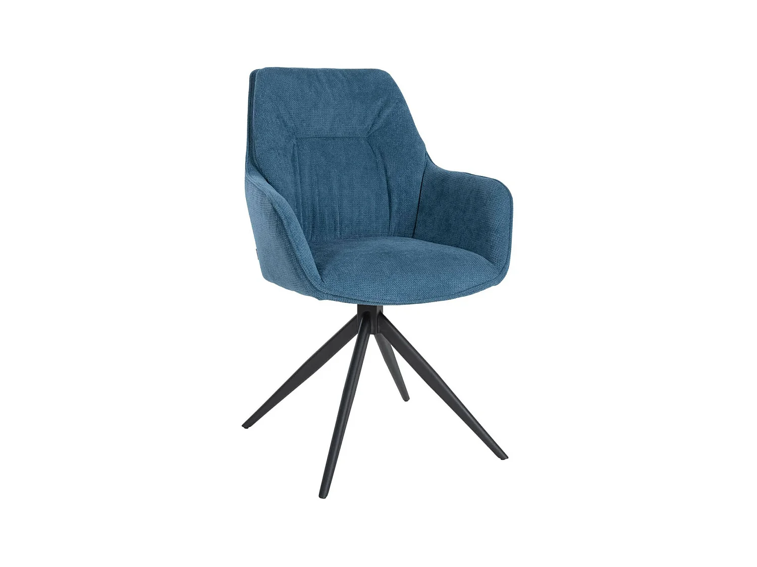 Stoel met armleuningen - Metaal & antiek licht - blauw - Jules