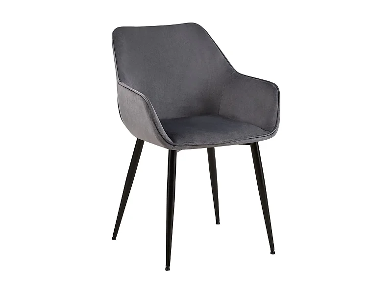 Fauteuil en velours Vessa - Gris foncé82.00