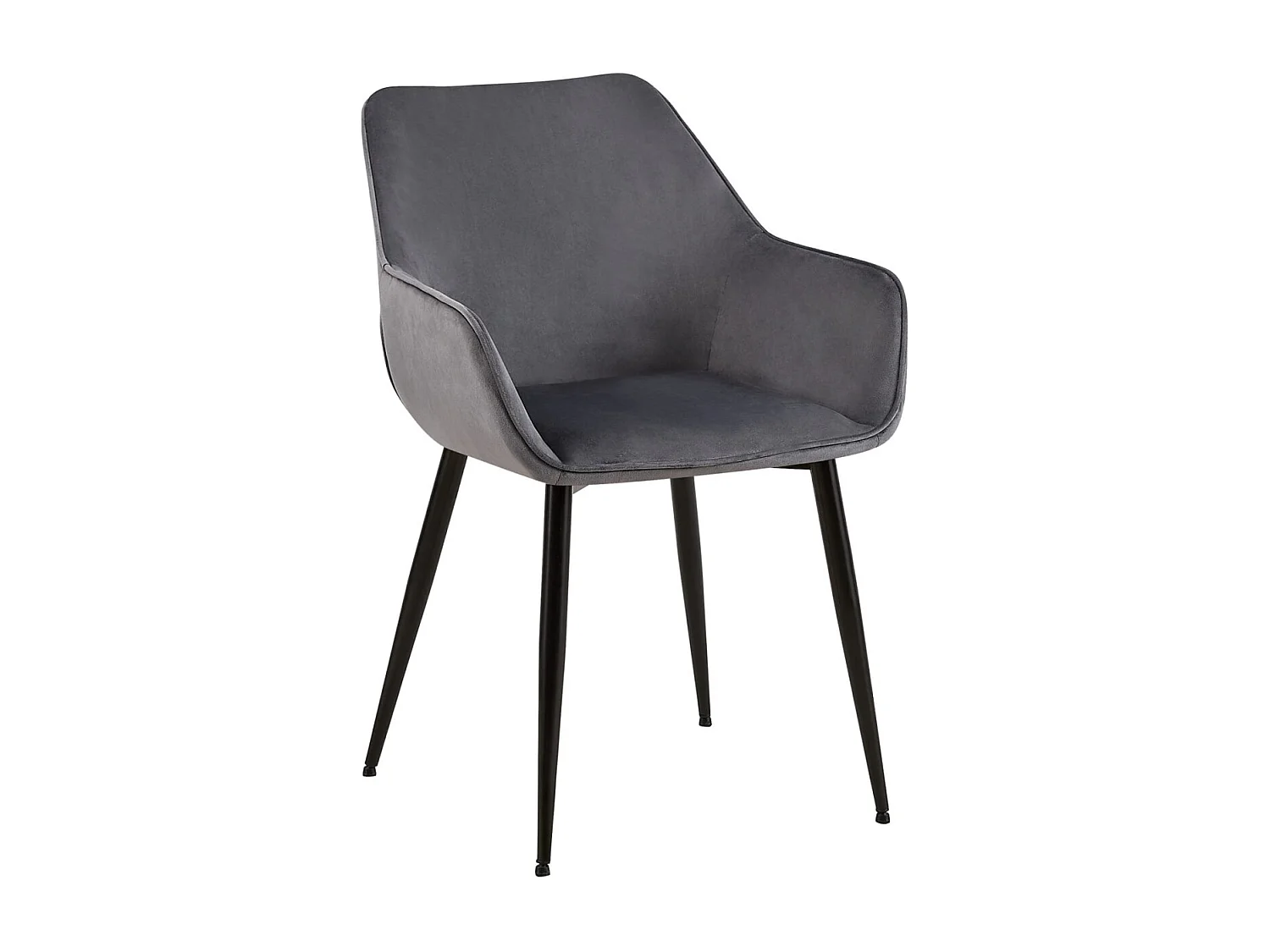 Fauteuil en velours Vessa - Gris foncé82.00