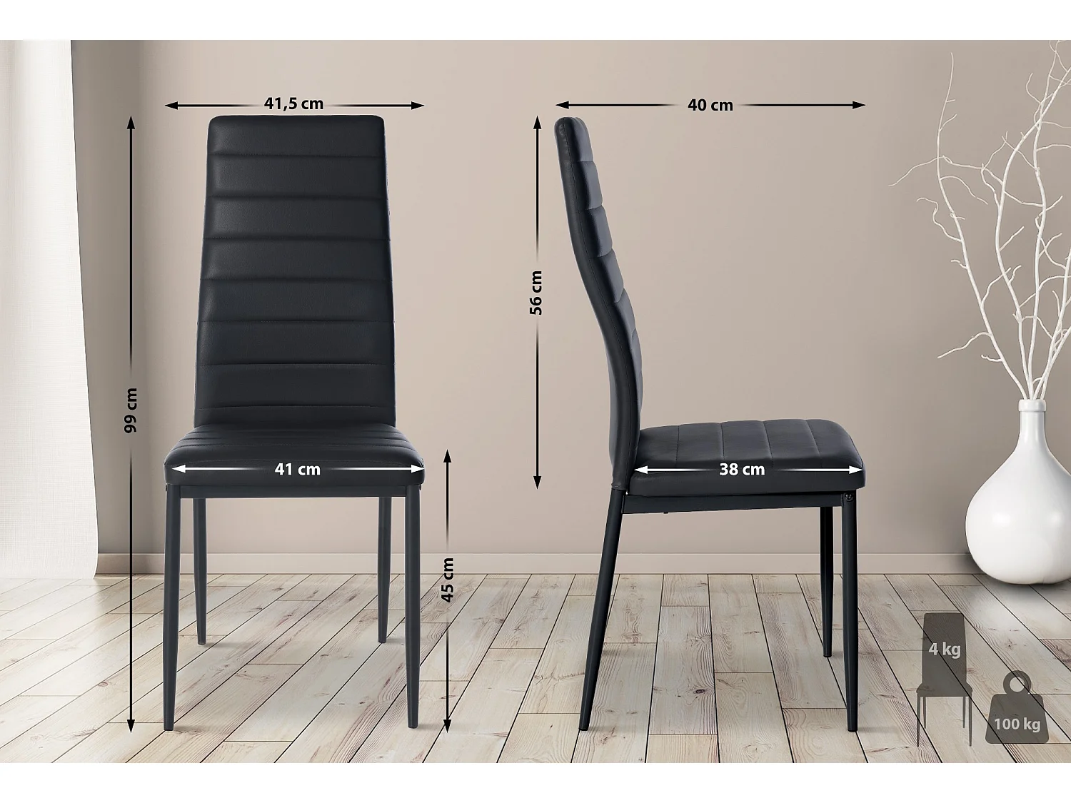 Chaise Mayfair Cuir - Noir99.00