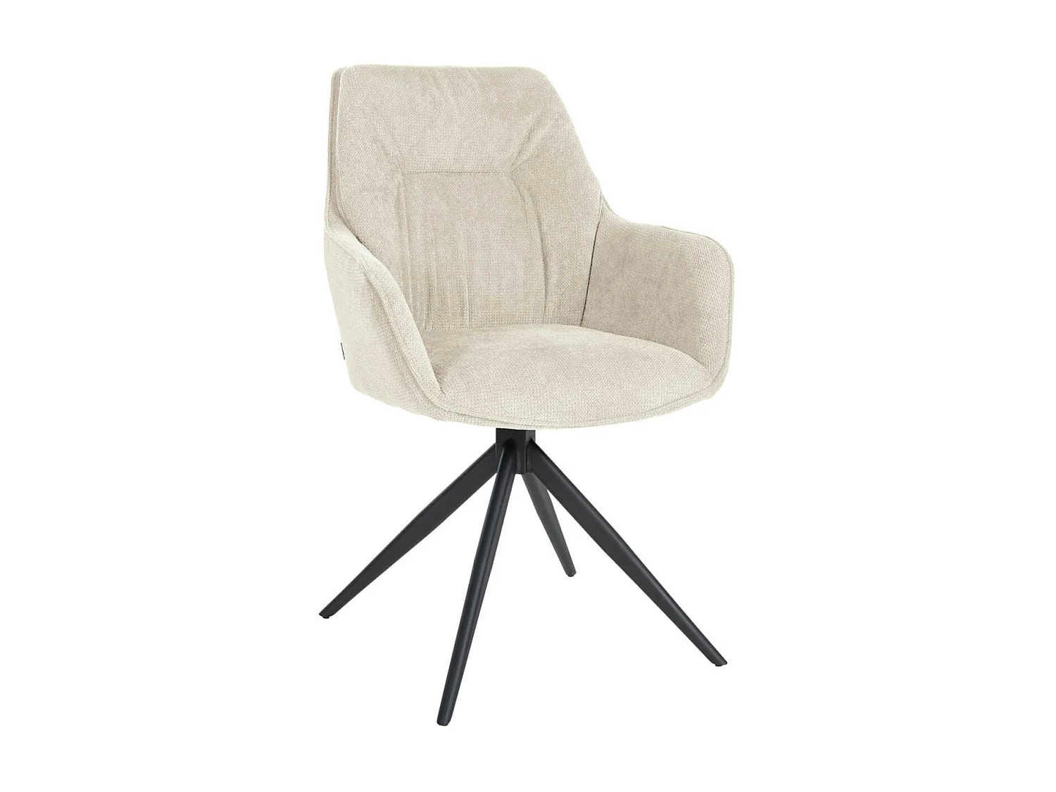 Stoel met armleuningen - Metaal & antiek licht - creme - Jules