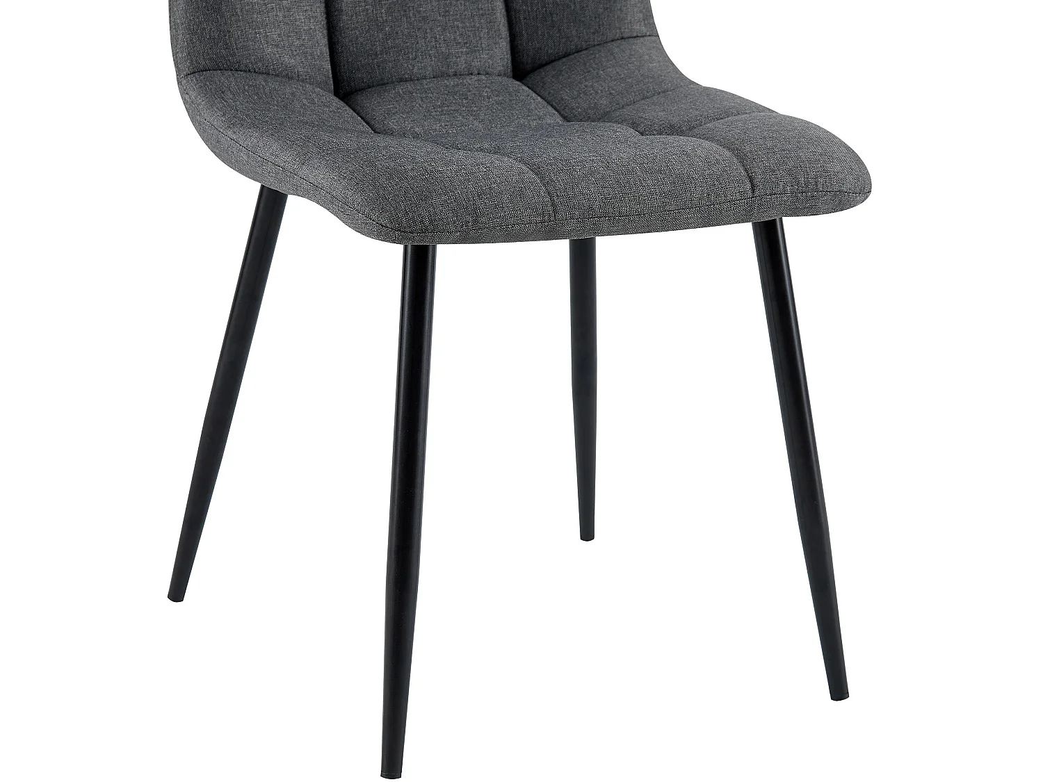 Eetkamerstoelen - Stof & zwart - donkergrijs - Antibes