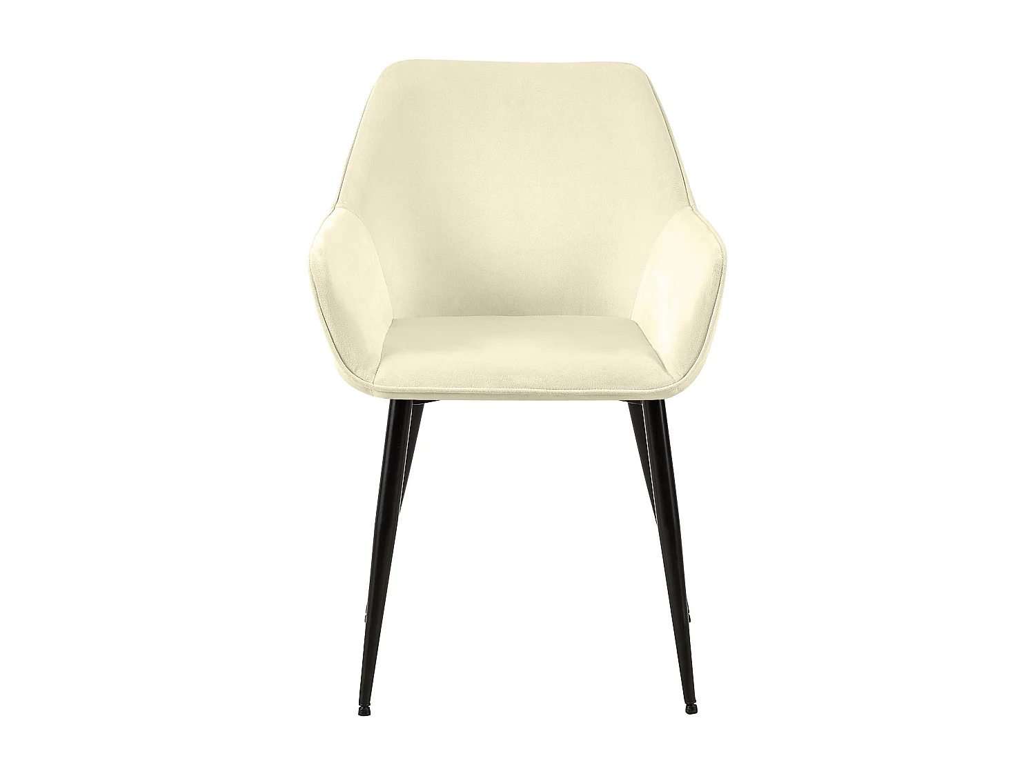 Stoel met armleuningen - Fluweel - creme - Vessa