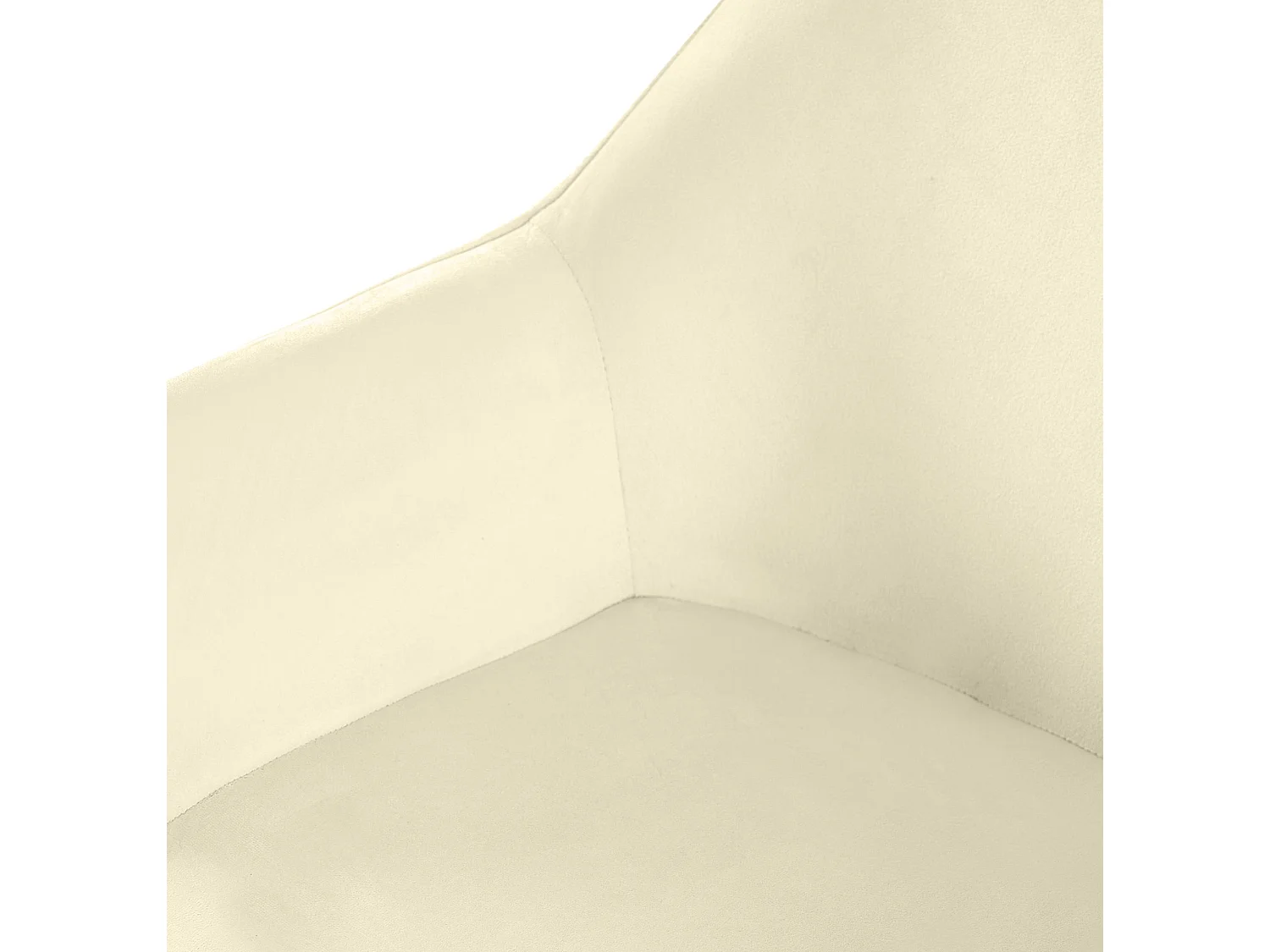 Stoel met armleuningen - Fluweel - creme - Vessa