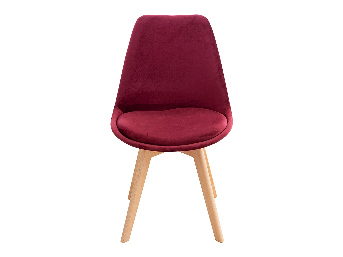 Esszimmerstuhl - Samt - bordeauxrot - Linares
