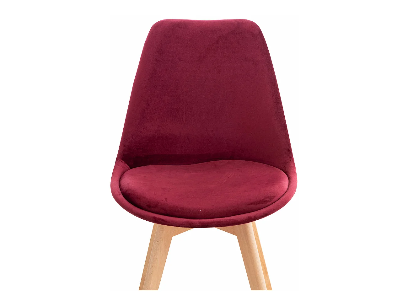 Esszimmerstuhl - Samt - bordeauxrot - Linares