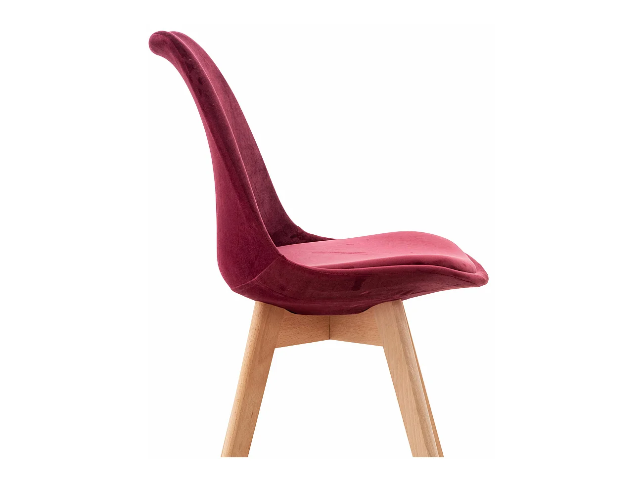 Esszimmerstuhl - Samt - bordeauxrot - Linares