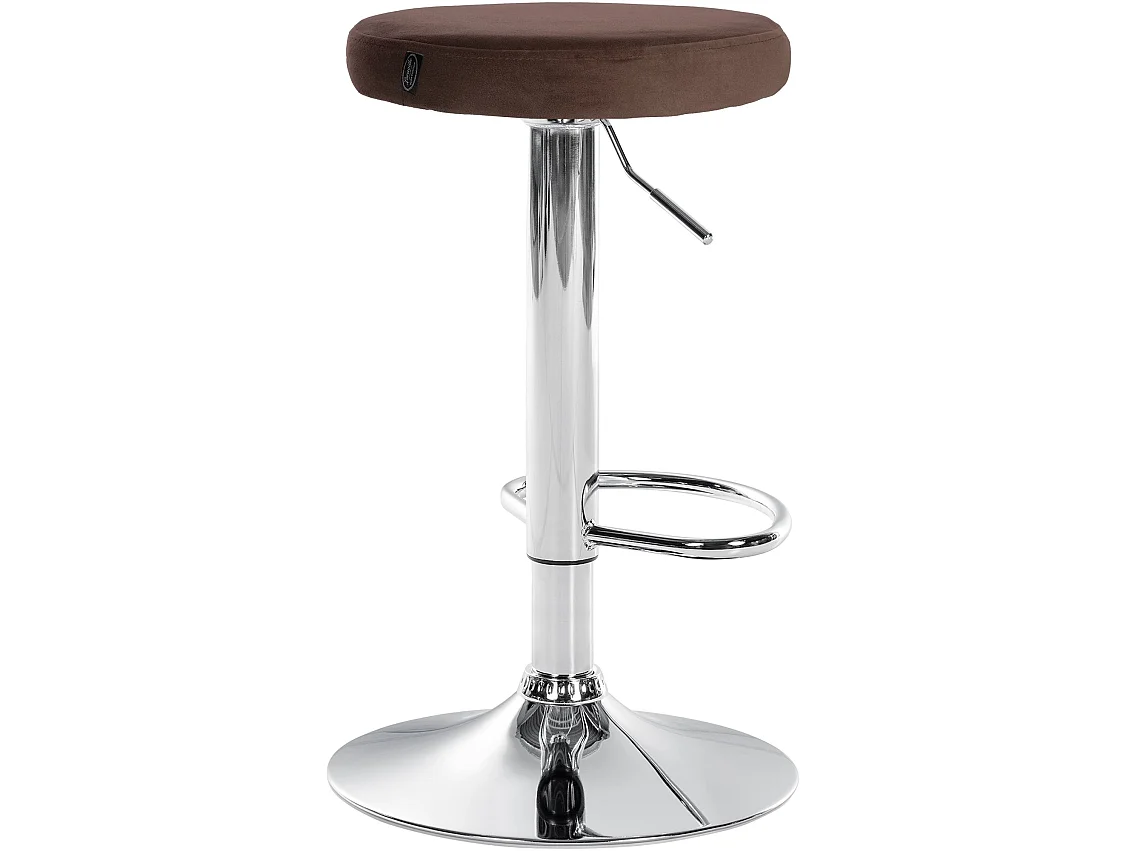 Fauteuil de bar Ponte - Chrome / Velours Marron60.00