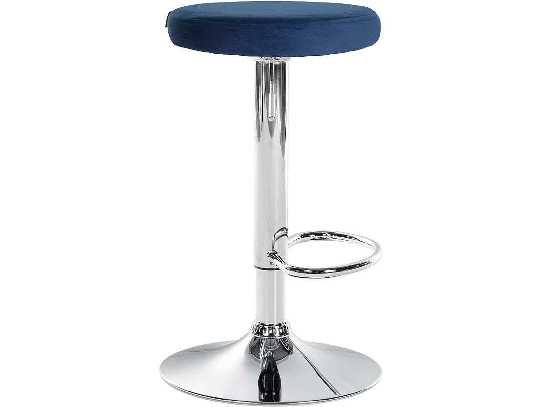 Fauteuil de bar Ponte - Chrome / Velours Bleu60.00