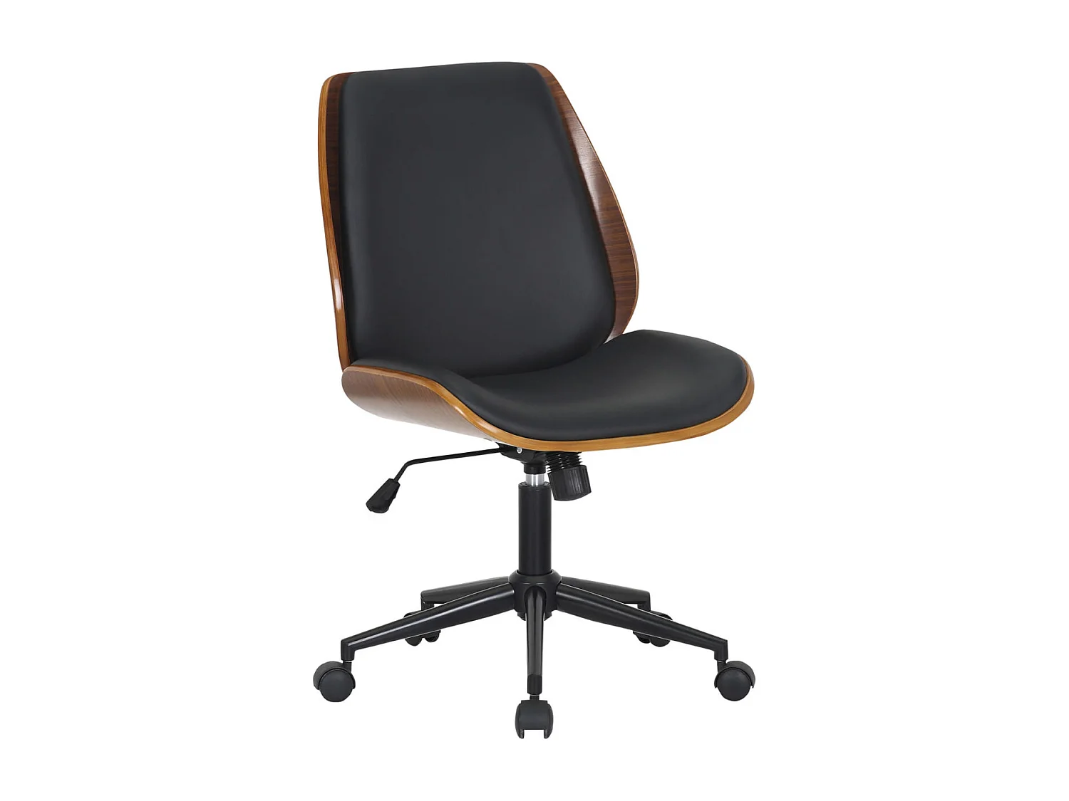 Bureaustoel - Kunstleer (PVC) & zwart - walnoot/zwart - Mitch