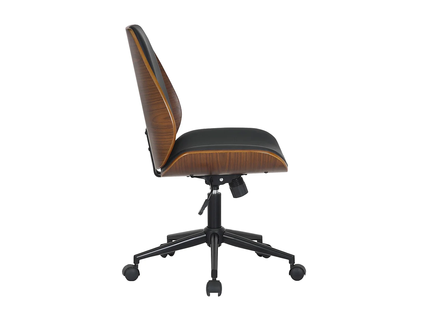 Bureaustoel - Kunstleer (PVC) & zwart - walnoot/zwart - Mitch