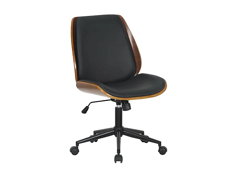 Fauteuil de bureau Mitch - Noyer - Noir (pied noir)90.00