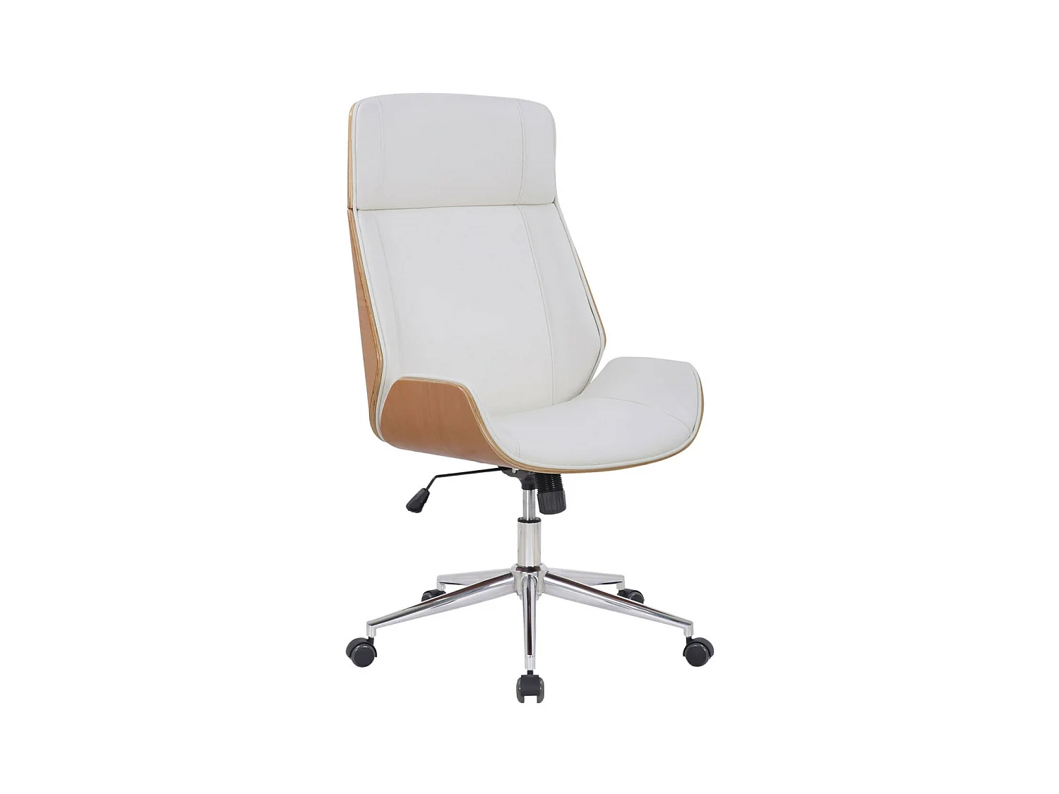 Fauteuil de bureau Varel - Bois naturel - blanc110.00