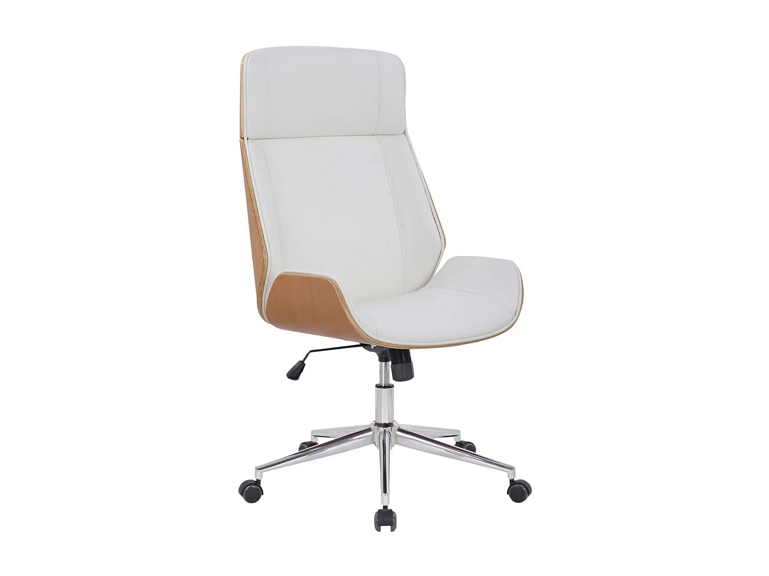 Fauteuil de bureau Varel - Bois naturel - blanc110.00