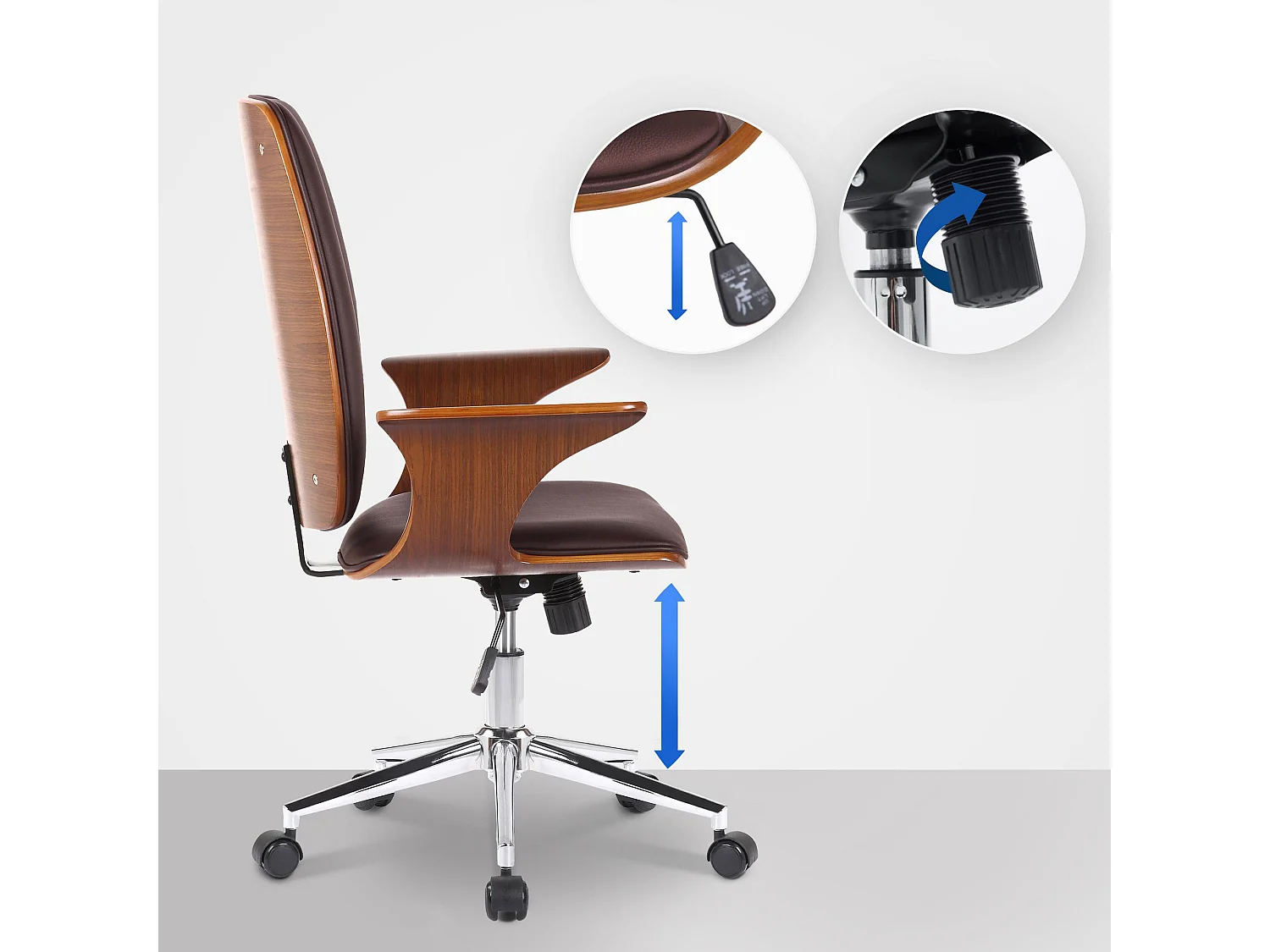 Fauteuil de bureau Burbank - Noyer - Marron93.00