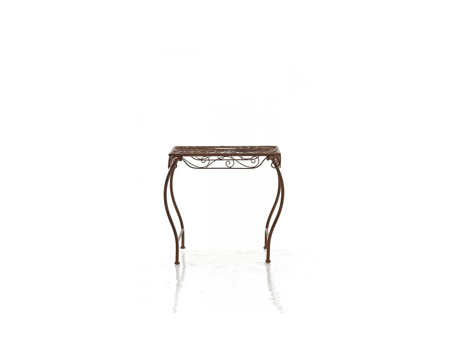 Bijzettafel tuin - vierkant - Metaal - 49 x 45 cm - antiek bruin - Zarina