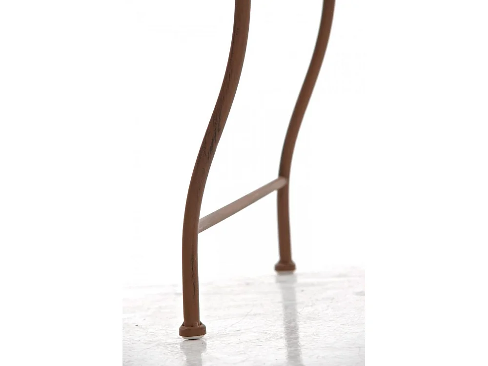 Bijzettafel tuin - vierkant - Metaal - 49 x 45 cm - antiek bruin - Zarina