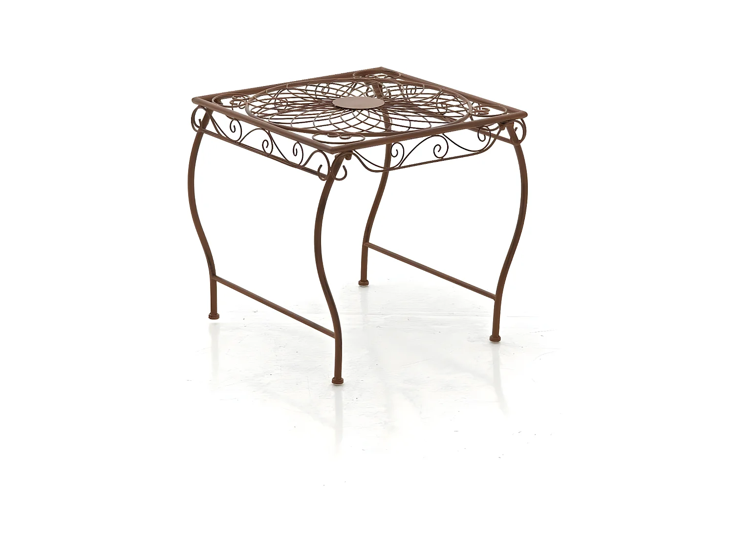 Table d'appoint de jardin - carré - Métal - 49 x 45 cm - Marron antique - Zarina