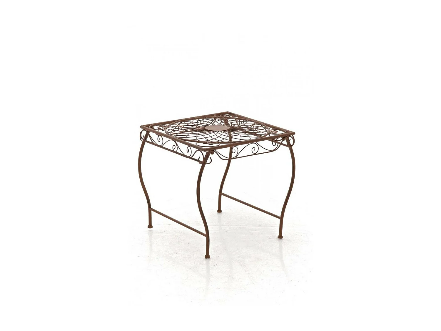 Table d'appoint de jardin - carré - Métal - 49 x 45 cm - Marron antique - Zarina