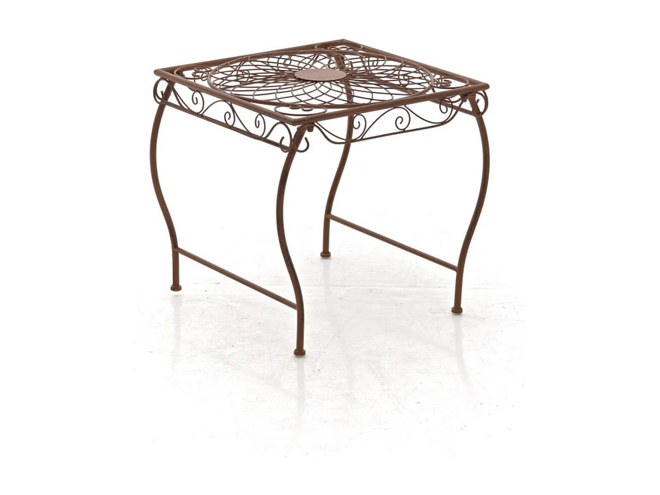 Table d'appoint de jardin - carré - Métal - 49 x 45 cm - Marron antique - Zarina