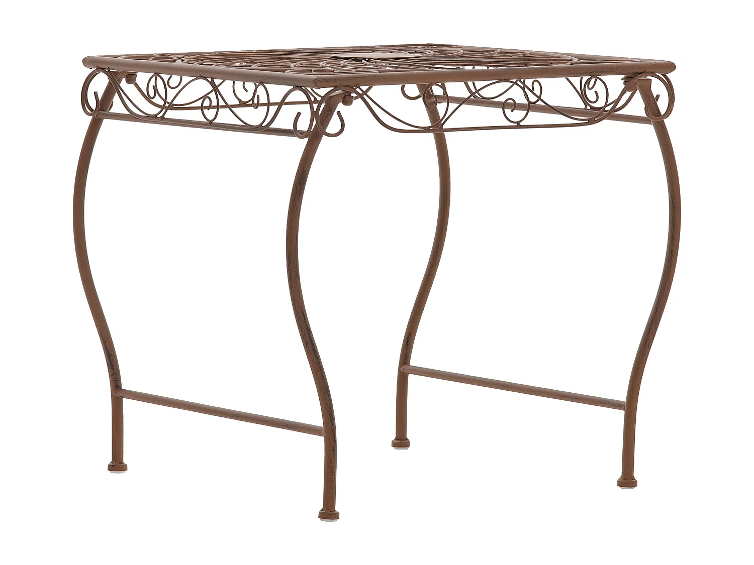 Table d'appoint de jardin - carré - Métal - 49 x 45 cm - Marron antique - Zarina