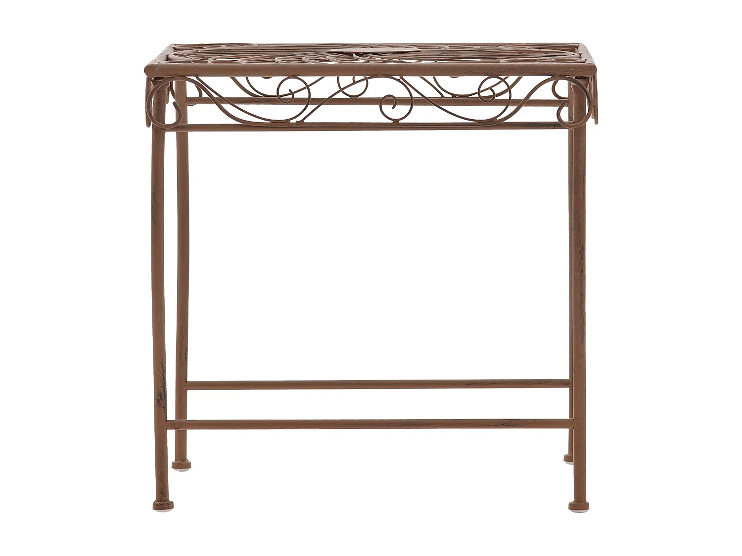 Table d'appoint de jardin - carré - Métal - 49 x 45 cm - Marron antique - Zarina