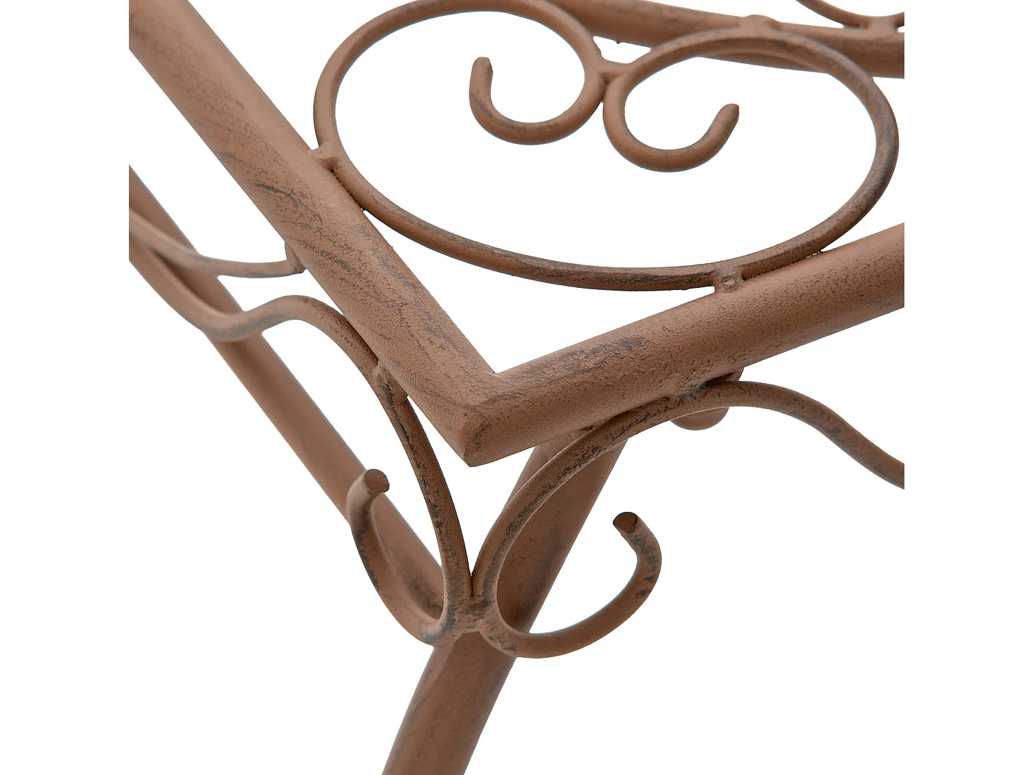 Table d'appoint de jardin - carré - Métal - 49 x 45 cm - Marron antique - Zarina