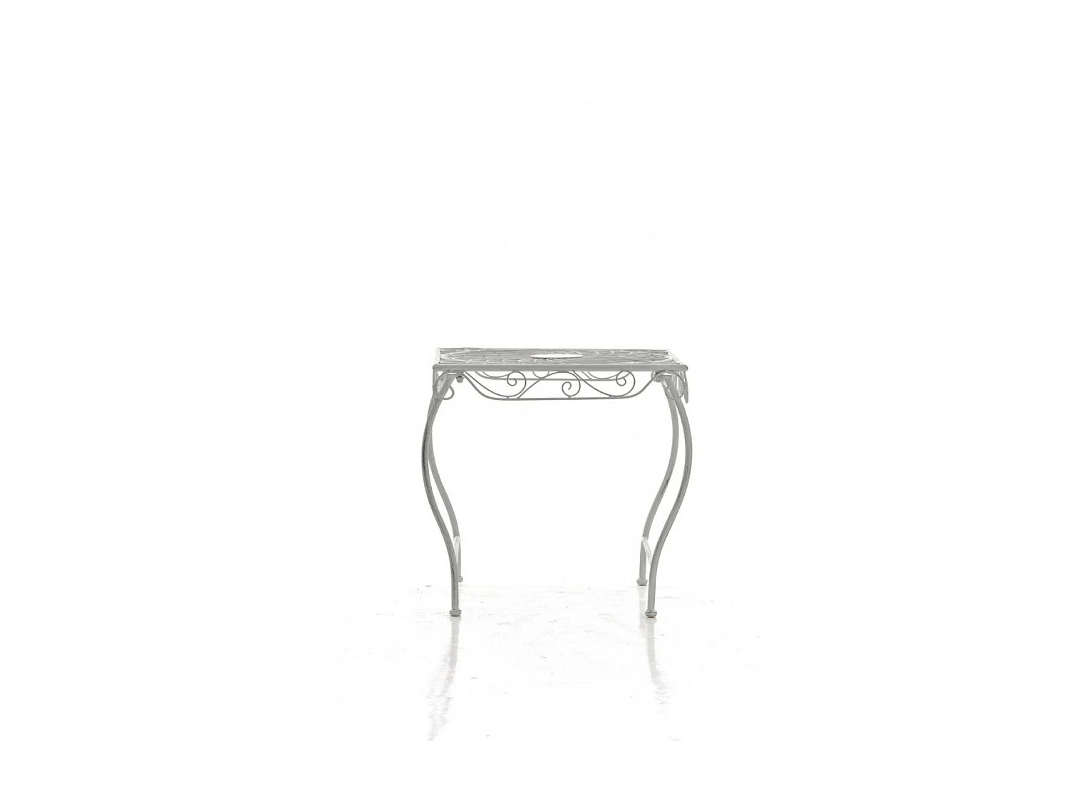 Table d'appoint de jardin - carré - Métal - 49 x 45 cm - Blanc antique - Zarina