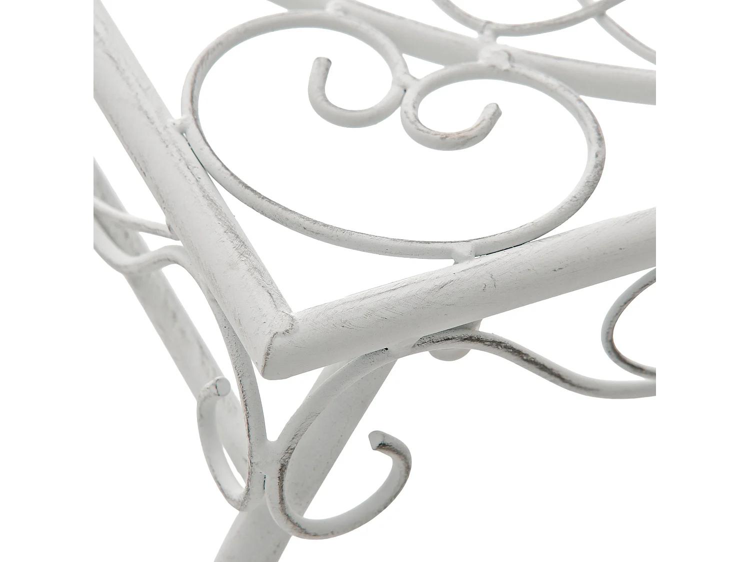 Table d'appoint de jardin - carré - Métal - 49 x 45 cm - Blanc antique - Zarina
