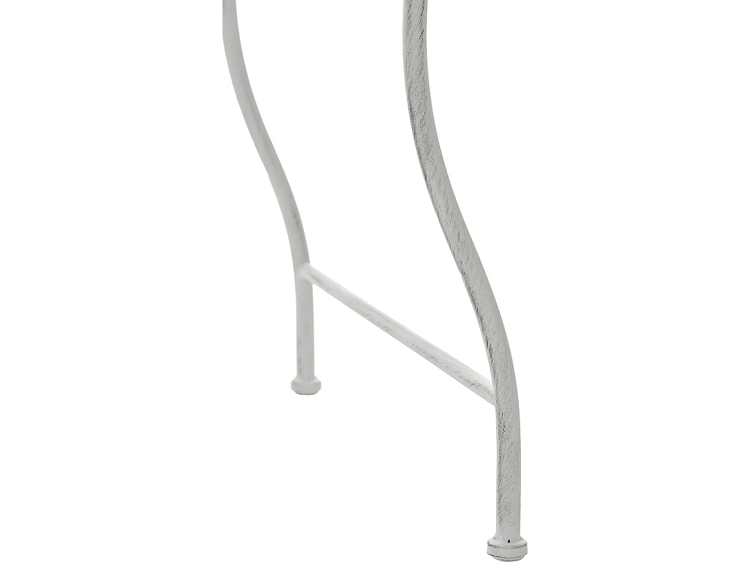 Table d'appoint de jardin - carré - Métal - 49 x 45 cm - Blanc antique - Zarina