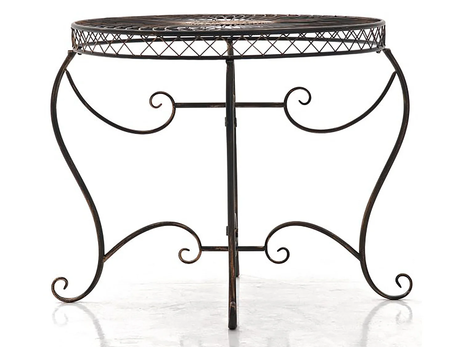 Bijzettafel tuin - rund 90cm - Metalen - Bronze - Sheela