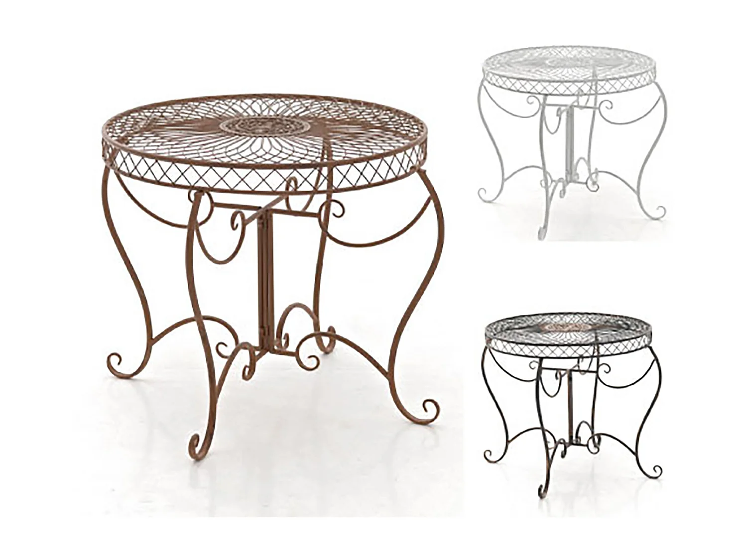 Table d'appoint de jardin - rund 90cm - Métal - Bronze - Sheela