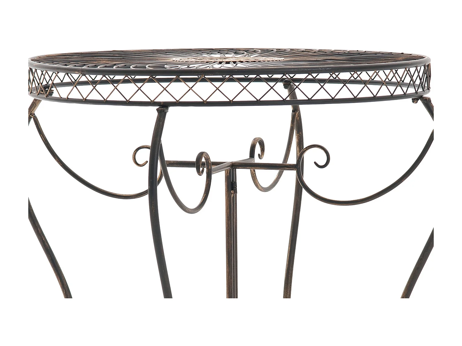 Table d'appoint de jardin - rond Ø 90 cm - Métal - Bronze - Sheela