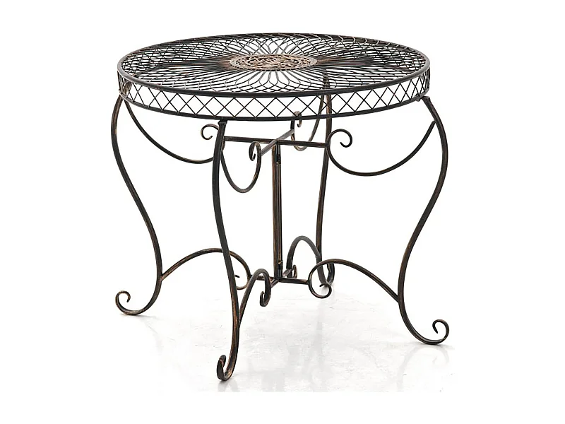 Table d'appoint de jardin - rond Ø 90 cm - Métal - Bronze - Sheela