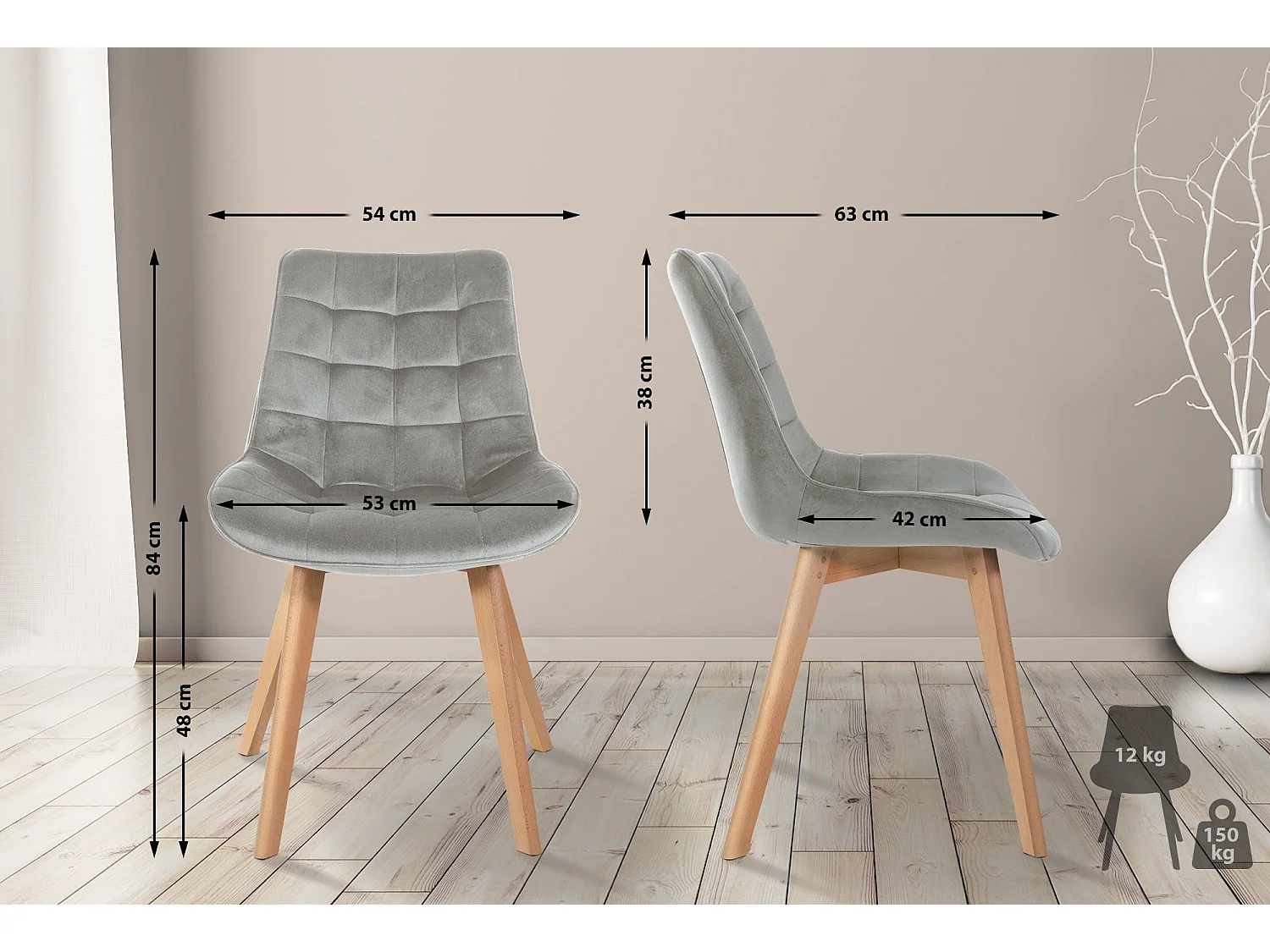 Chaise Brook - Gris84.00