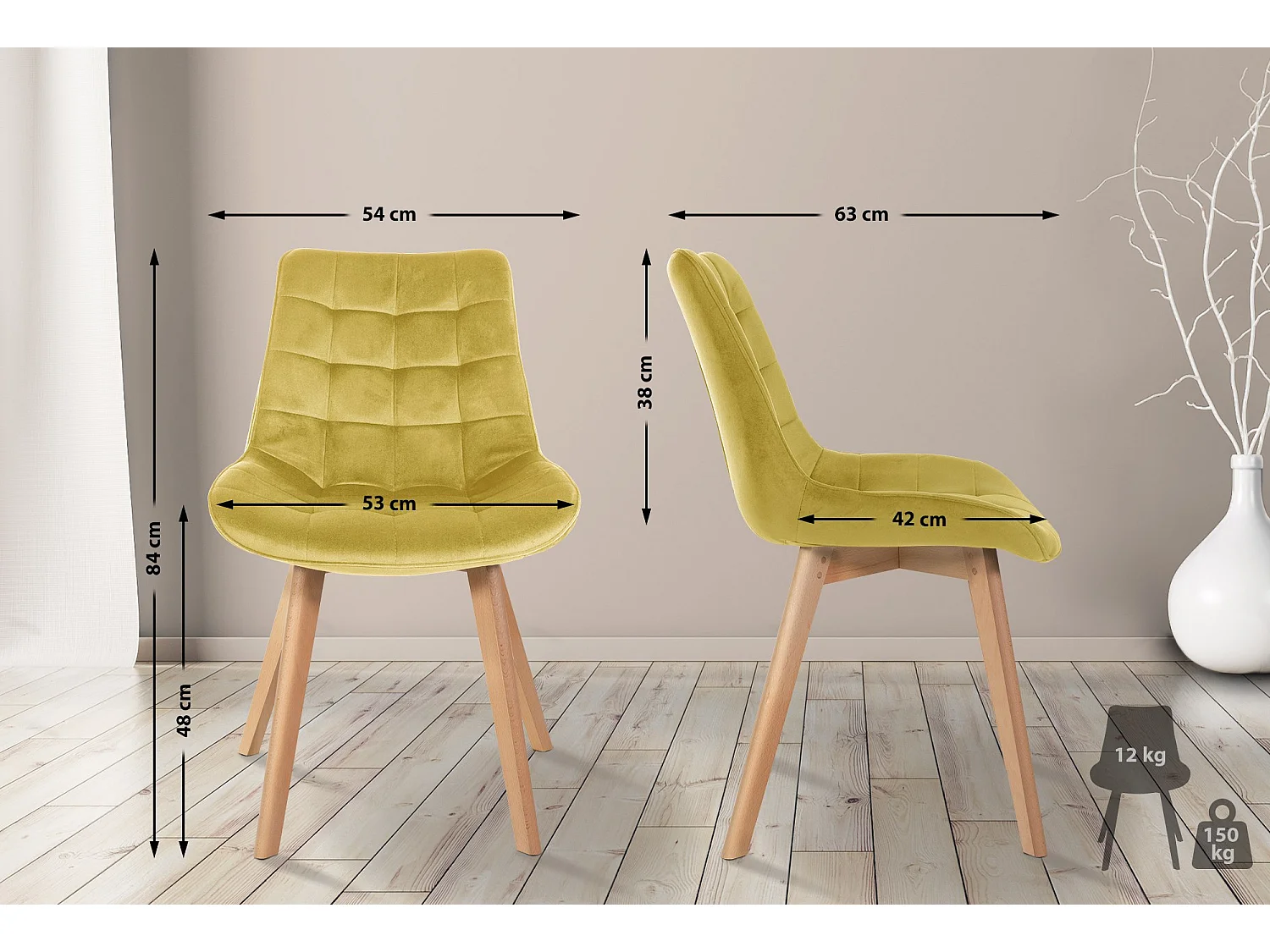 Chaise Brook - Jaune84.00