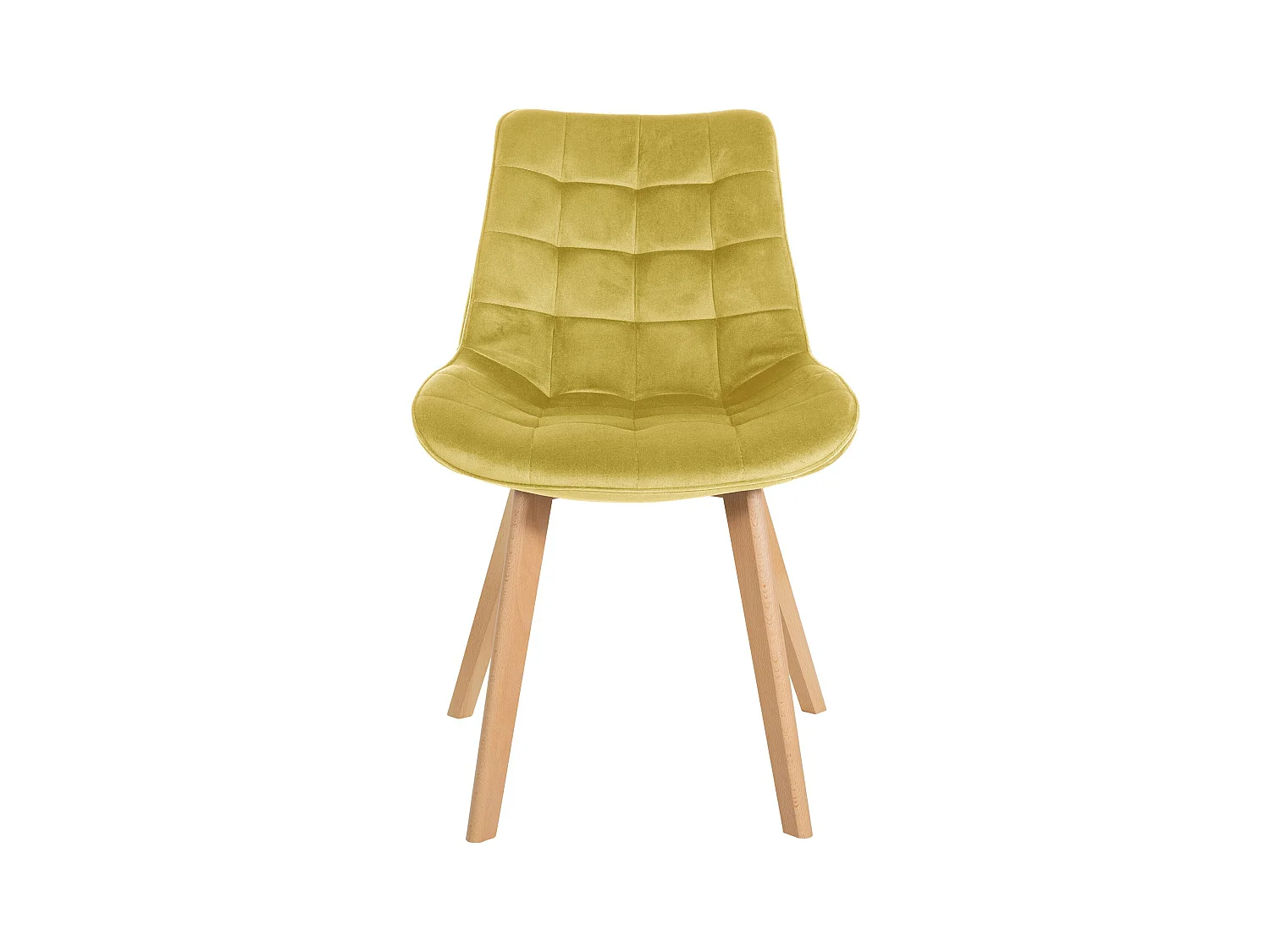 Esszimmerstuhl - Samt & schwarz - gelb - Brook