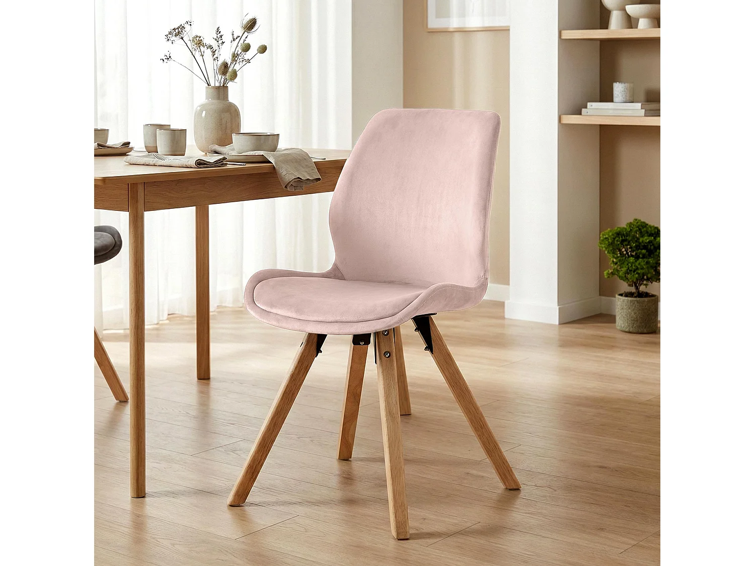 Chaise Luna - Velours Rose87.00