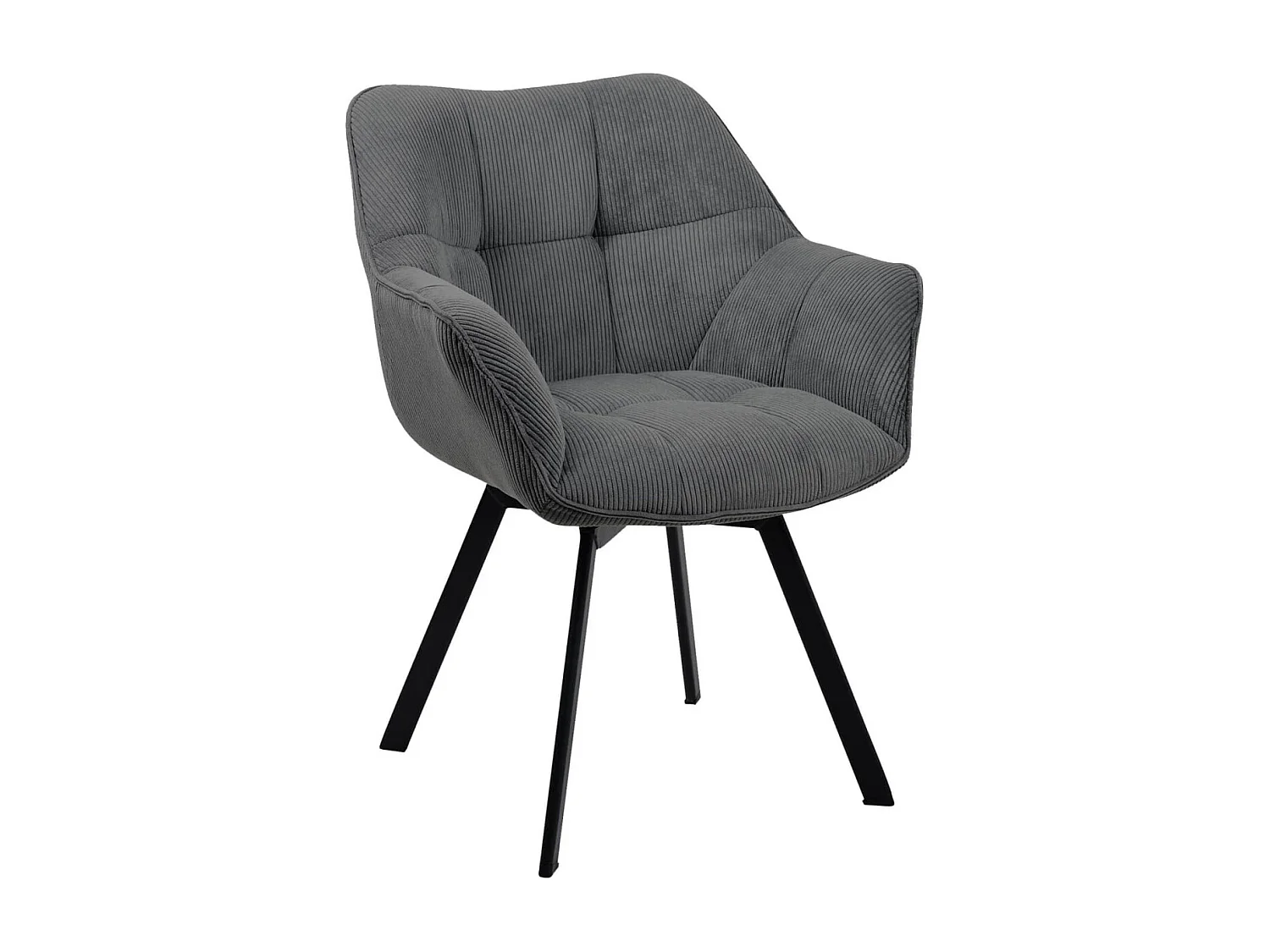Fauteuil en tissu Jordi - Gris foncé81.00