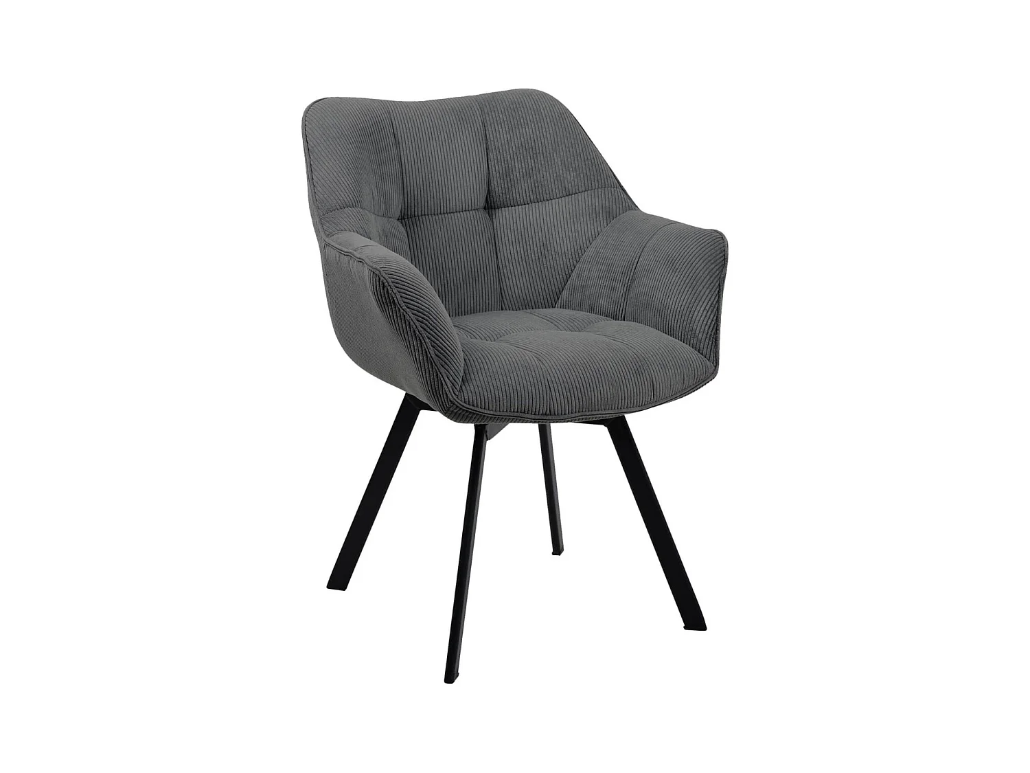 Fauteuil en tissu Jordi - Gris foncé81.00