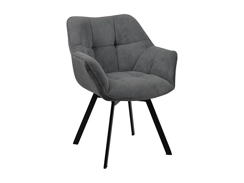 Fauteuil en tissu Jordi - Gris foncé81.00
