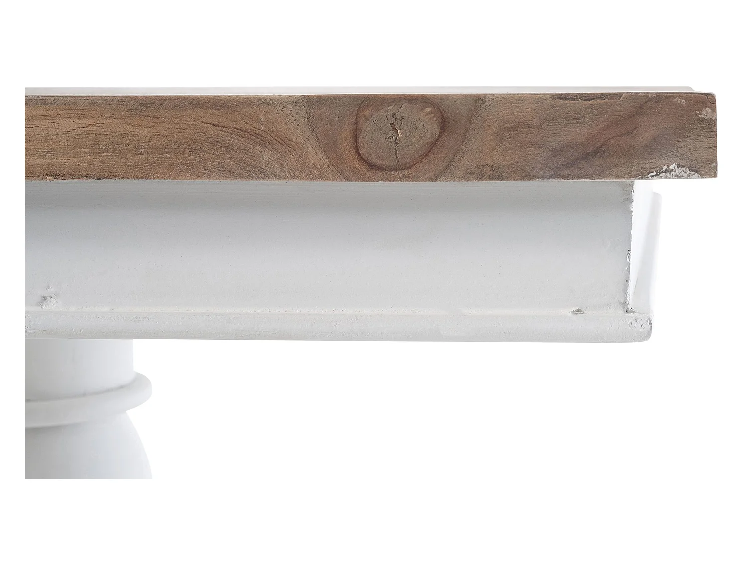 Bijzettafel - vierkant - Hout - 50 x 50 cm - natura/wit - Goa