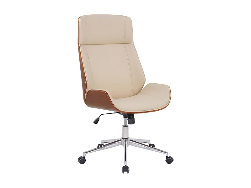 Fauteuil de bureau Varel - Noyer - Crème110.00