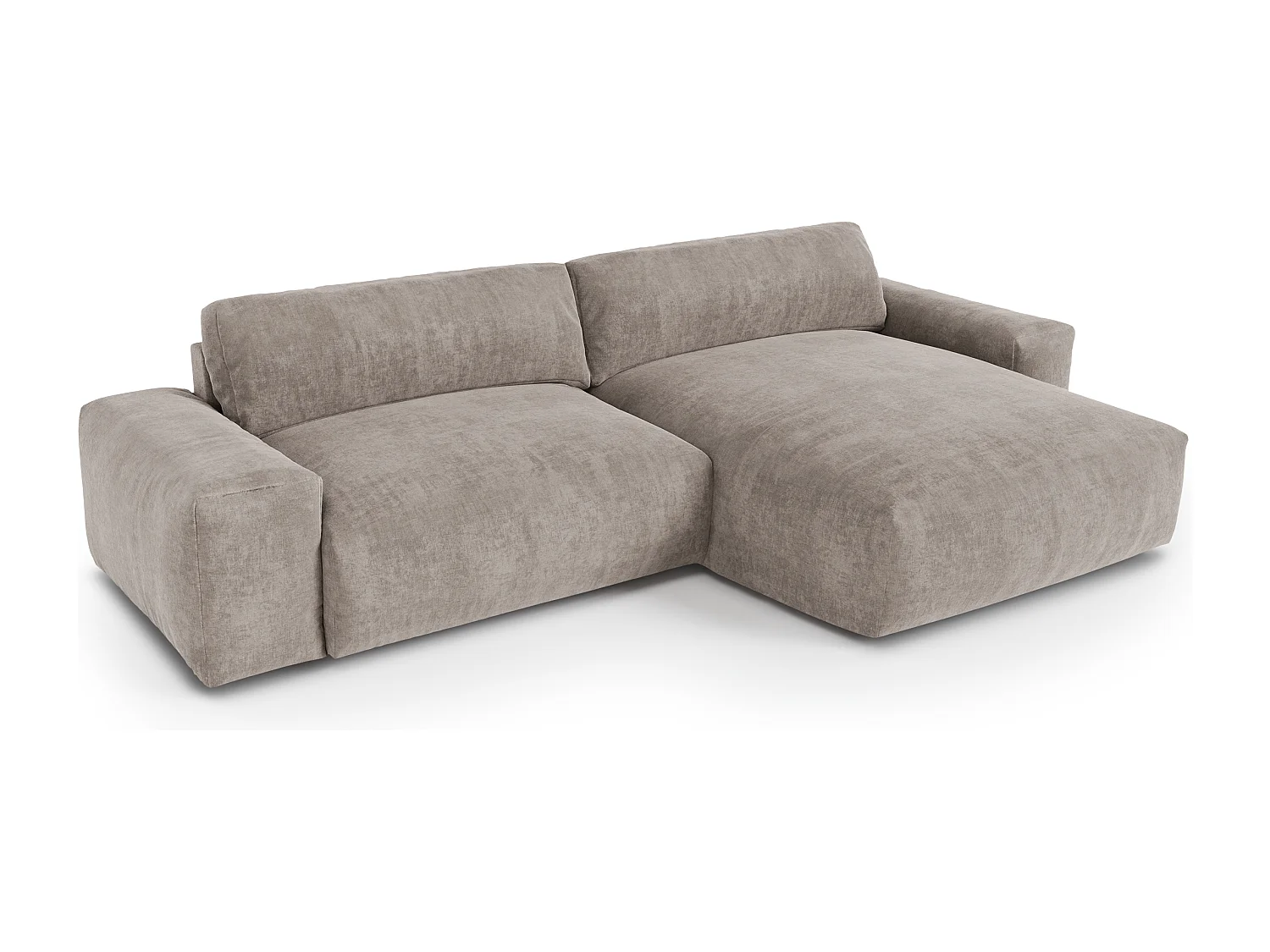 Canapé angle droit velours taupe 310cm BLISS