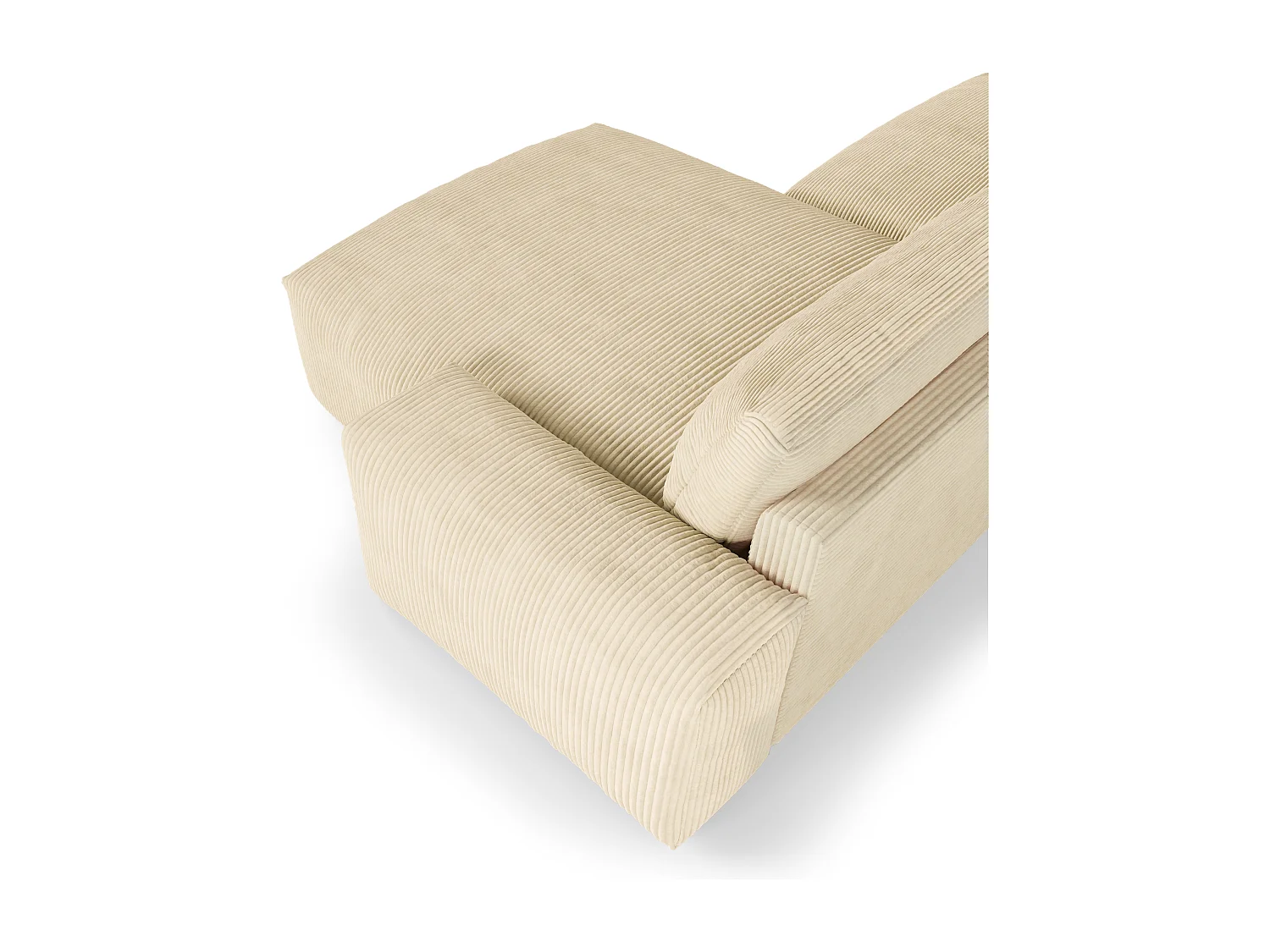 Canapé angle droit velours côtelé crème 310cm BLISS