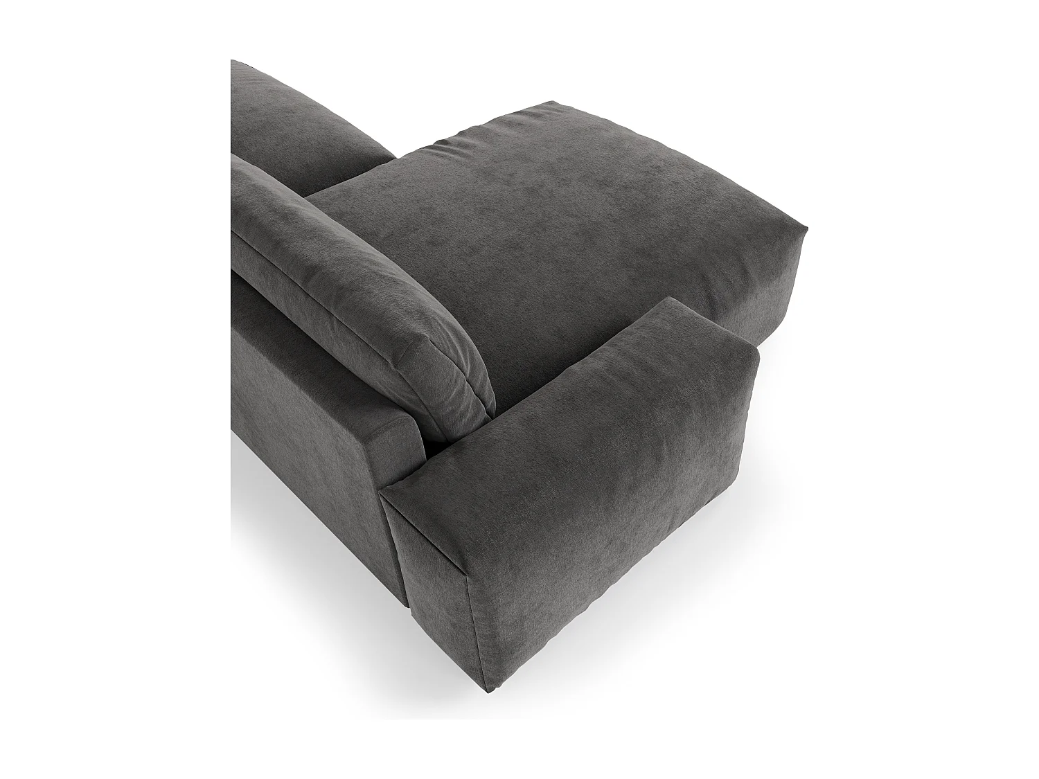 Canapé angle gauche 4 places velours gris graphite 310cm BLISS