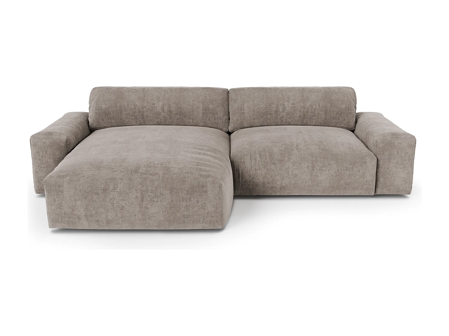 Canapé angle gauche velours taupe 310cm BLISS