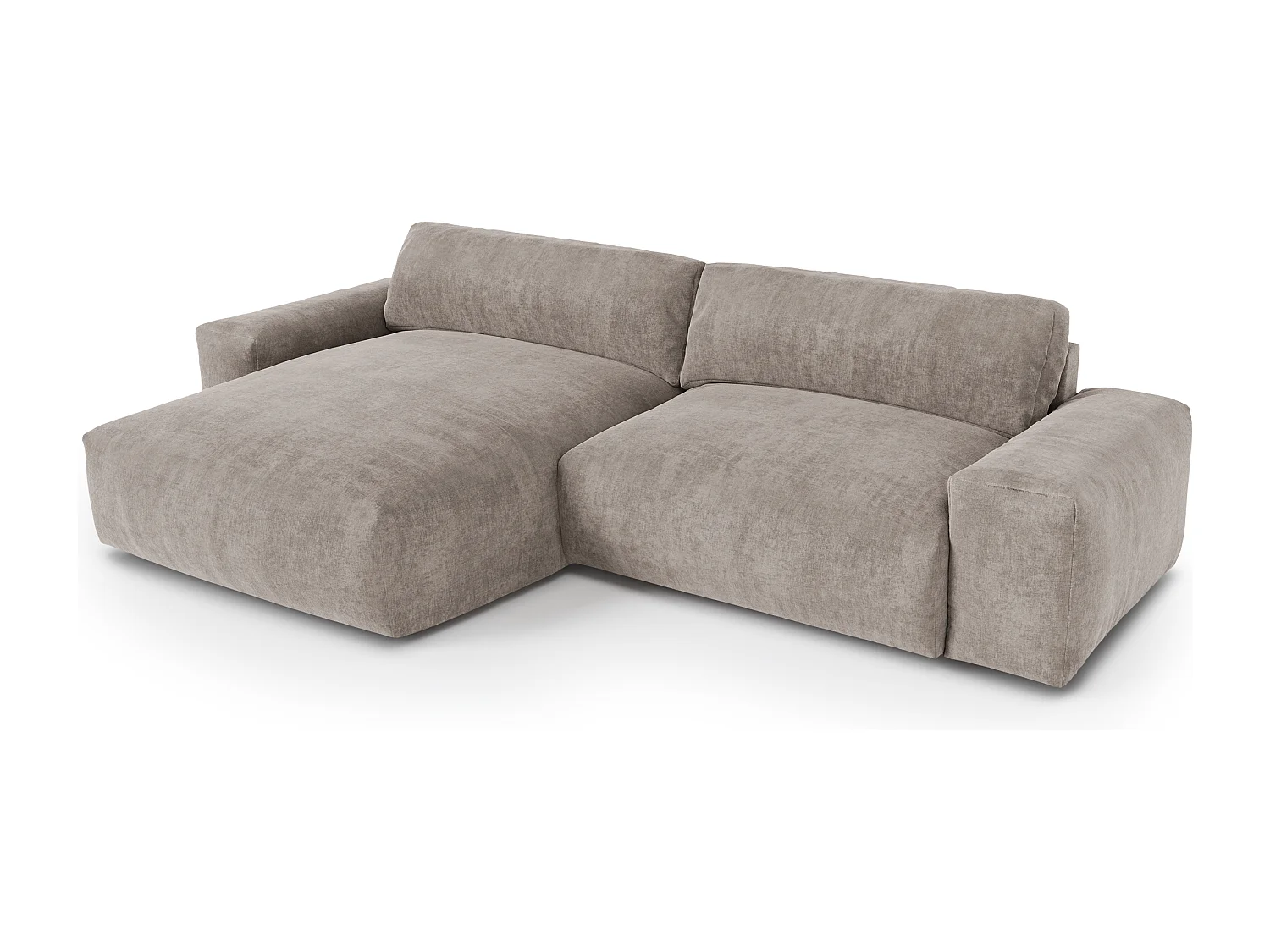 Canapé angle gauche velours taupe 310cm BLISS